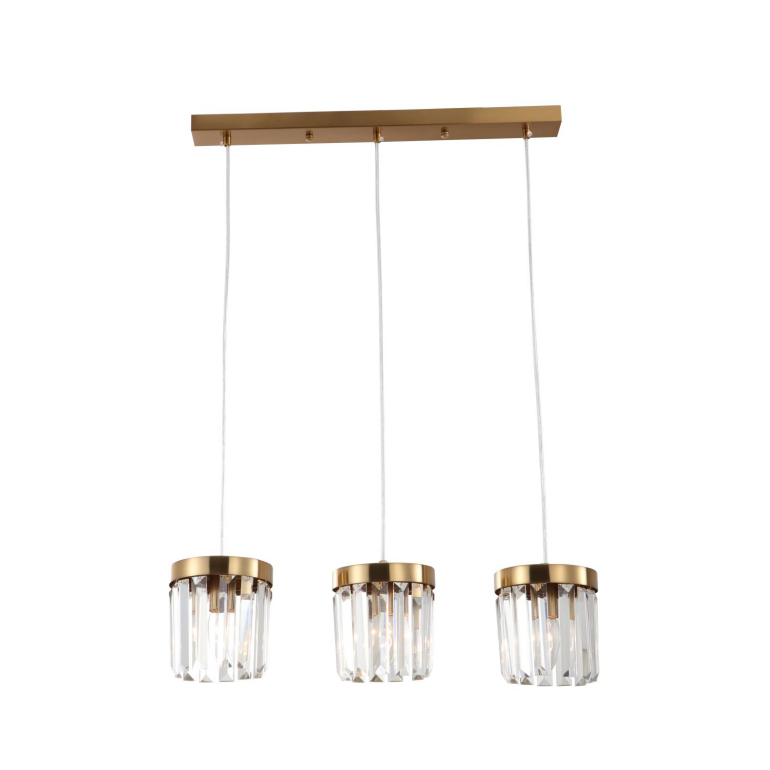 Luce a sospensione in ottone K9 a 3 luci a 3 luci