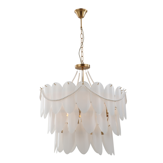 Lampadario di lusso vintage a 3 livelli con perle