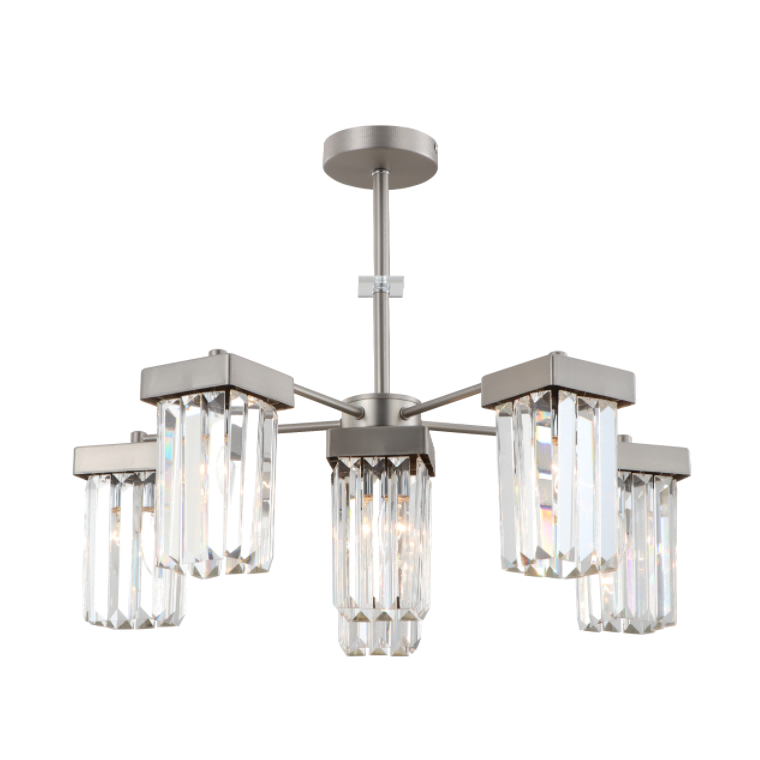 Lampadario a soffitto in cristallo moderno a 6 luci nichel k9