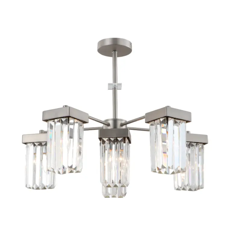 Lampadario a soffitto in cristallo moderno a 6 luci nichel k9