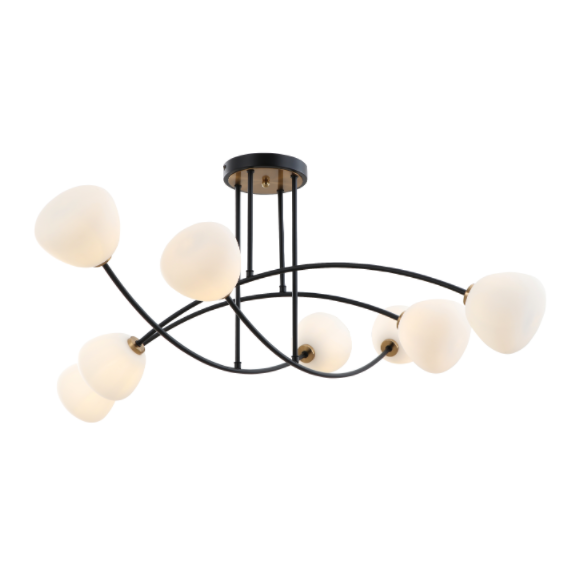 Luce a soffitto a filo a filo a filo a 8 vetro nero