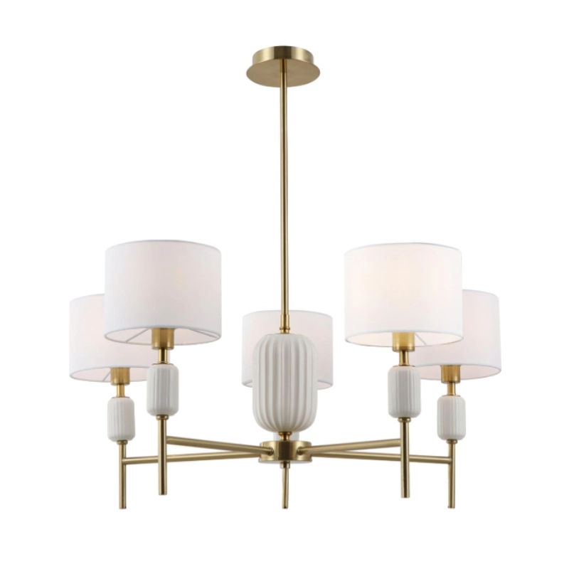 Lampadario con paralume in tessuto ceramico per soggiorno