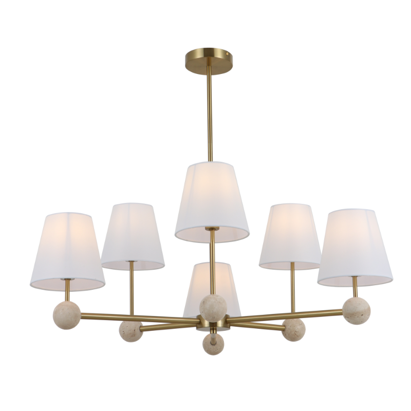 Lampadario in travertino ramato