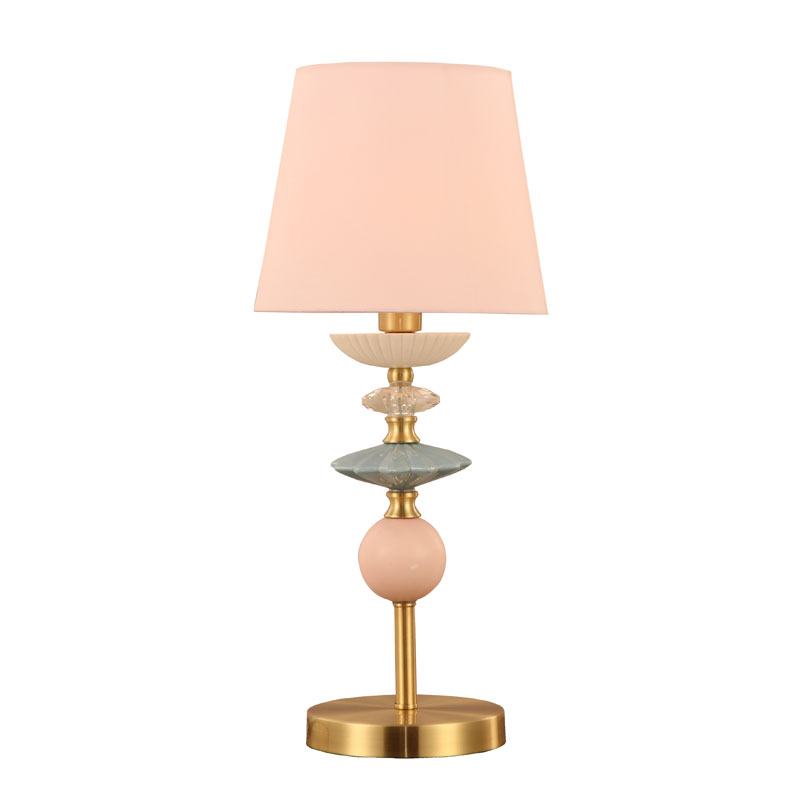 Lampada da tavolo in ceramica con paralume a tamburo