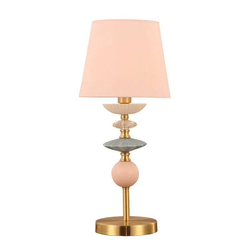 Lampada da tavolo in ceramica con paralume a tamburo