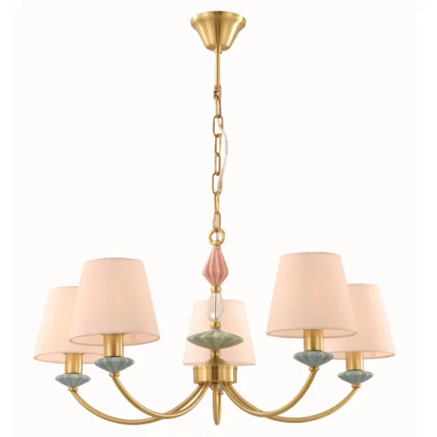 Elegante lampadario in ceramica a 5 luci con catena regolabile