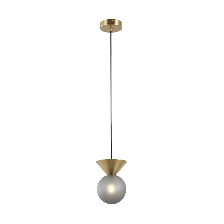 Lampada a sospensione in vetro fumoso fumoso
