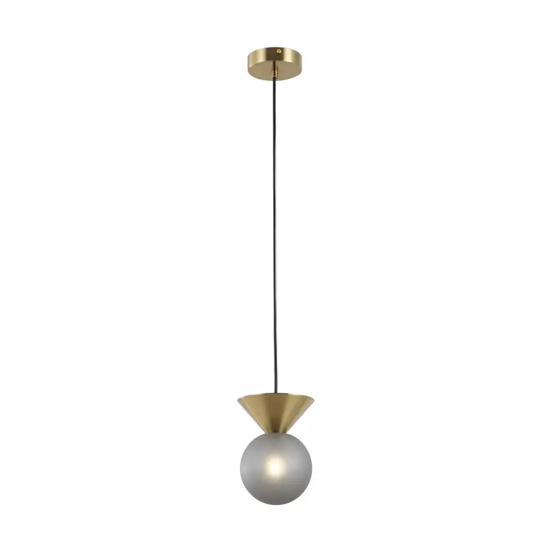 Lampada a sospensione in vetro satinato fumé
