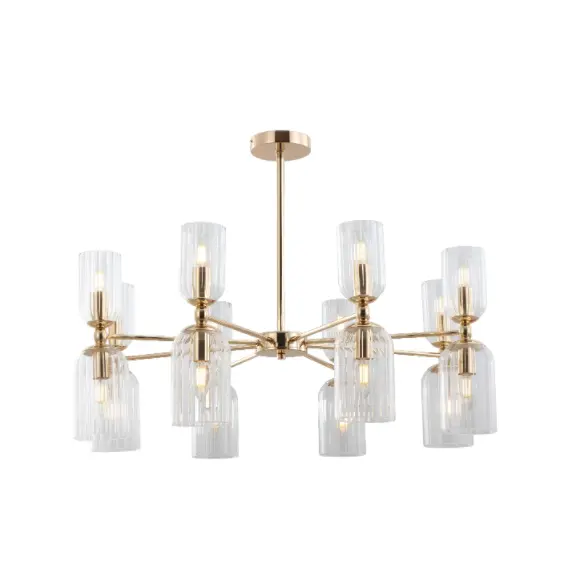 Luce a sospensione con soffitto in vetro in vetro oro