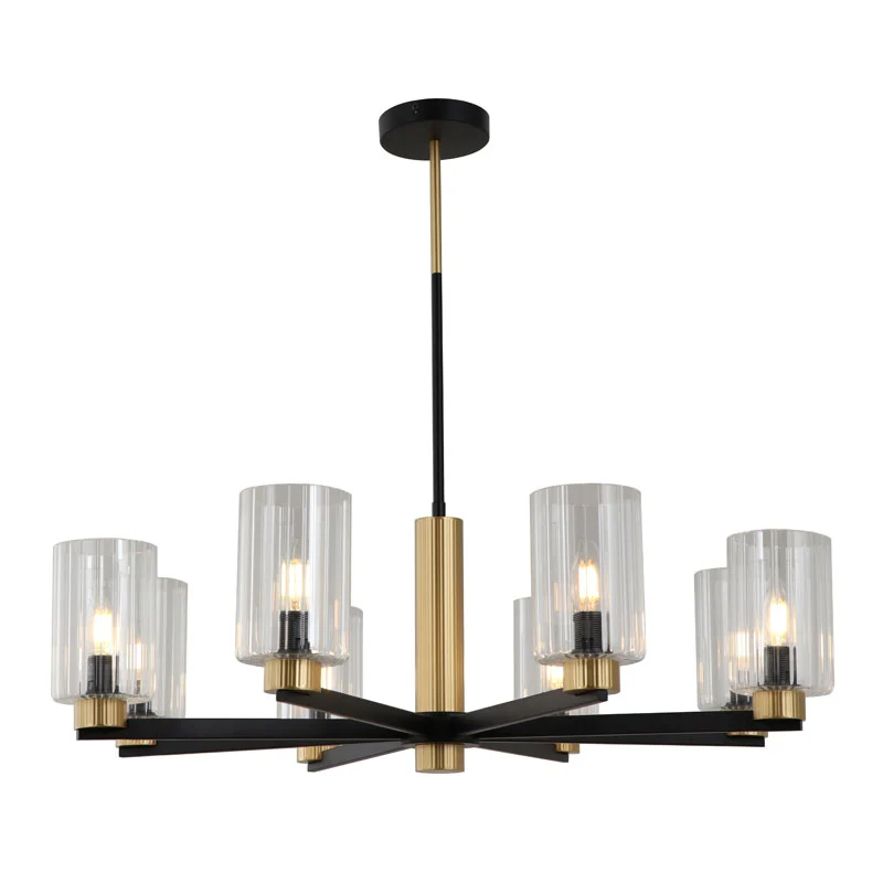 Lampadario minimalista in metallo nero