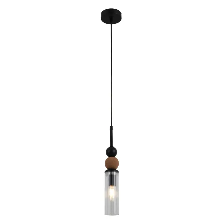 Lampada a sospensione minimalista a sfera in legno