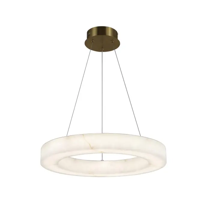 Moderna lampada a sospensione a LED con anello in alabastro