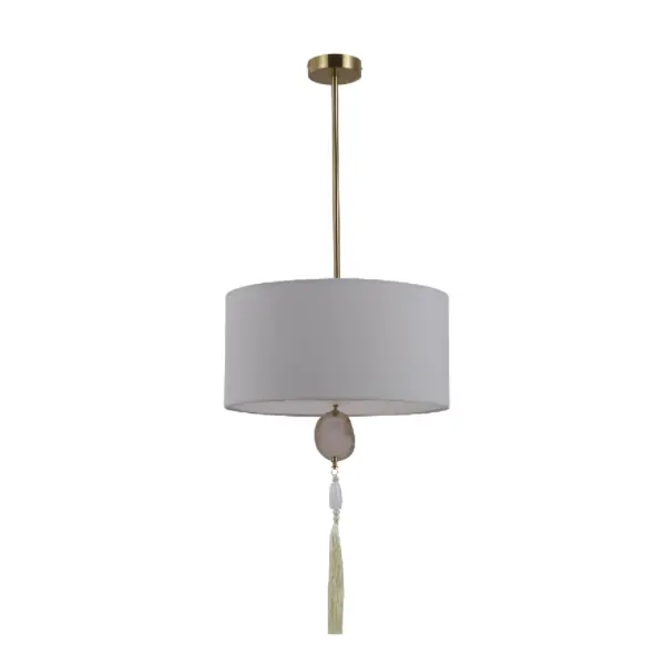 Lampada a sospensione di rame antico agata naturale