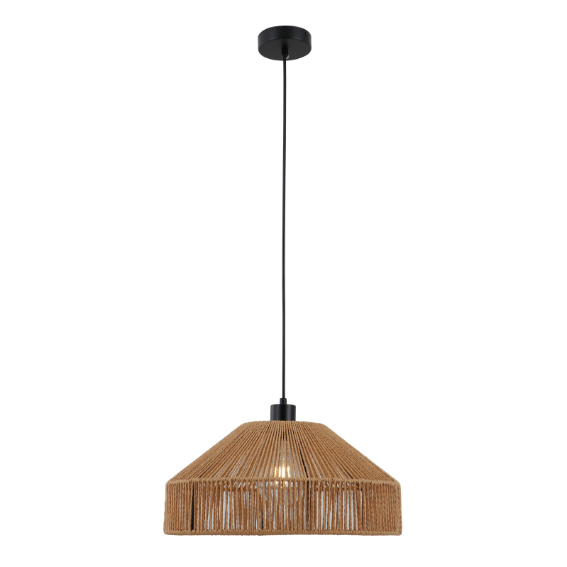 Luce a sospensione di iuta rustica