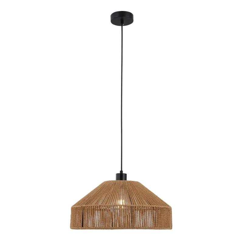 Luce a sospensione di iuta rustica