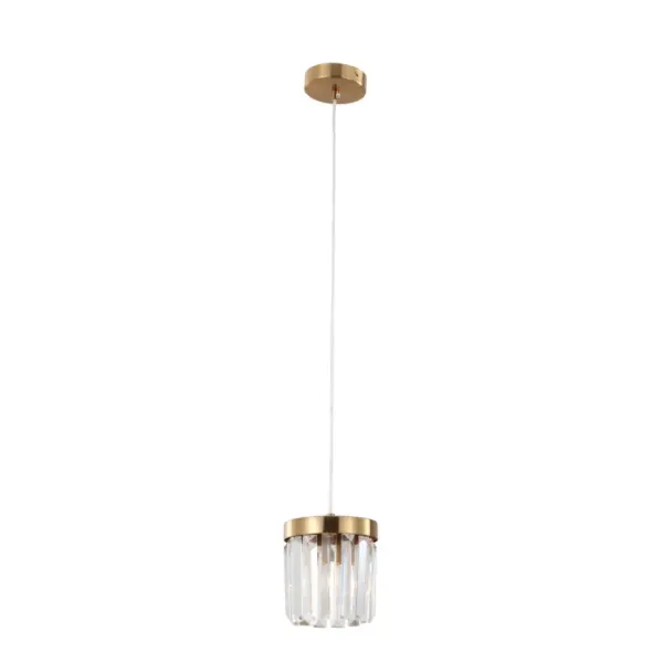 Luce a sospensione cristallina K9 oro a base spazzolata a base singola