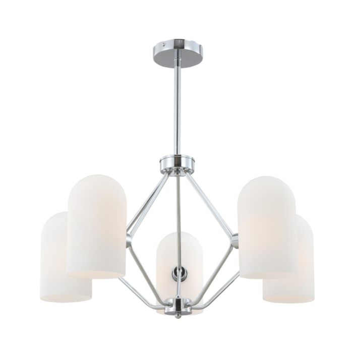 Lampadario a 5 luci cromo vintage