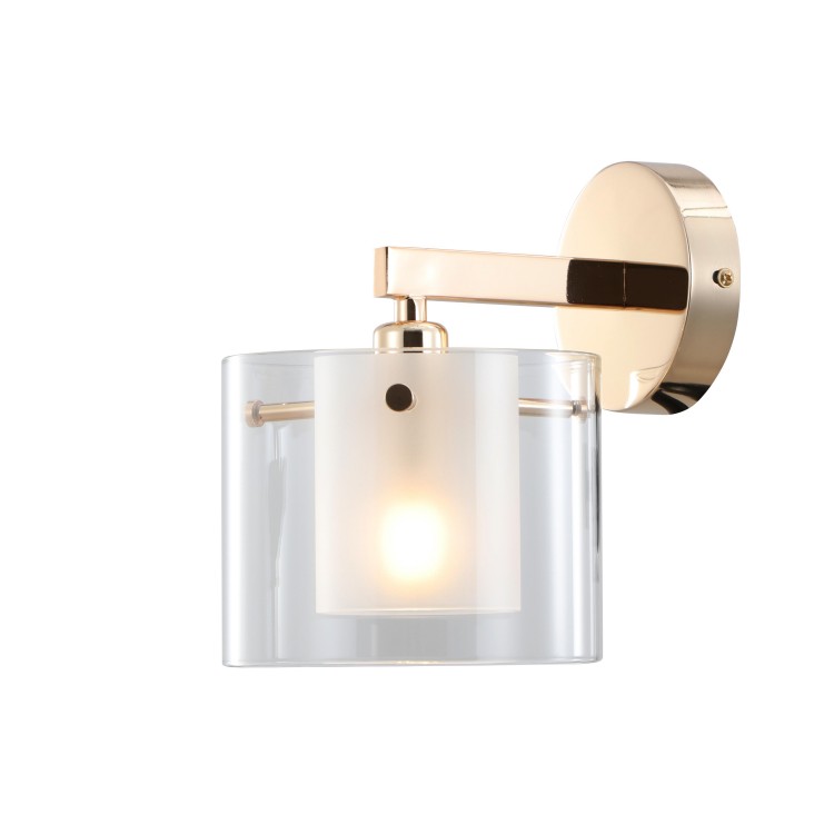 Luce vintage a doppia parete in vetro in oro