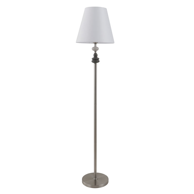 Lampada da terra in porcellana con paralume bianco ad altezza regolabile
